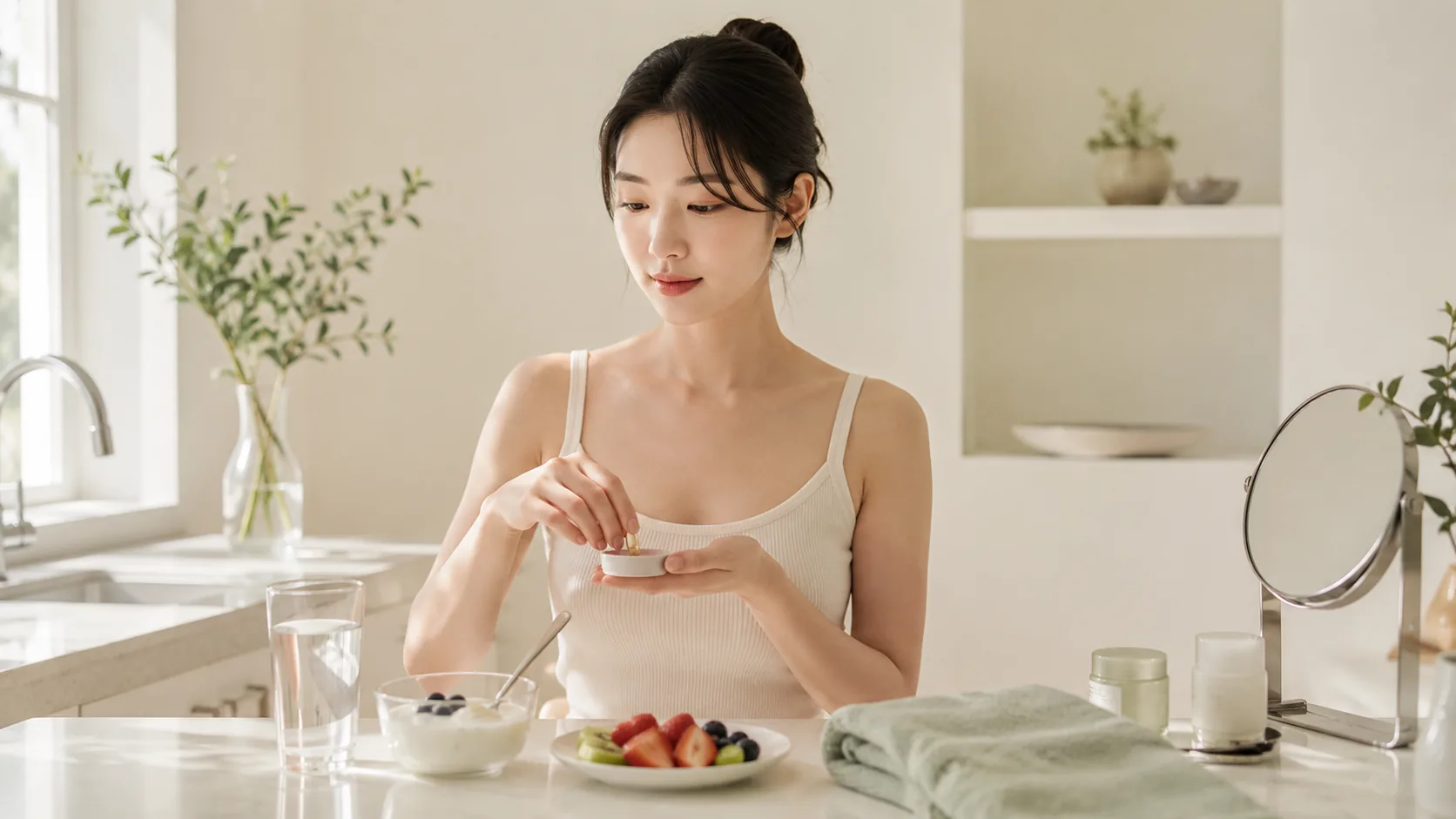 히알루론산 섭취와 함께 챙기는 피부 보습 생활습관 이미지